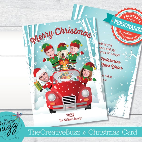 Elf Yourself Version 2 Merry Christmas Greeting Card With Personalized Message Option / Envelopes Included