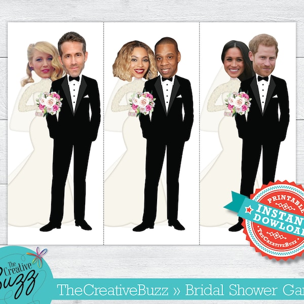 Celebrity Who Has the Groom Bride Couple Bridal Shower Game 40 Total Celebrities