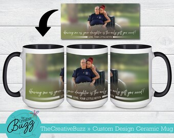 Taza con foto de papá, taza del día del padre, taza de café personalizada, regalo de cumpleaños, vacaciones, niños, familia, taza con imagen con nombre, personalizada