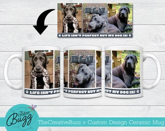 Taza con foto de mascota, Día de la Madre, Taza del Día del Padre, Taza de café personalizada, Regalo de cumpleaños, Mascotas, Perro, Taza con imagen con nombre, Personalizada