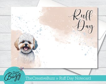 Watercolor Dog Set | 'Ruff Day' Benji Dog | Note Cards & Envelopes
