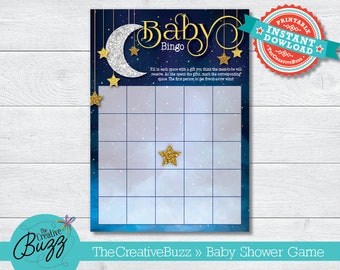 Twinkle Twinkle Little Star Blue Baby Shower Game: Bingo!