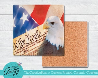 We The People Color Coasters,Barware,Birthday Gift,New Home,Mother's Day,Father's Day,Housewarming,4th of July,Memorial Day,Man Cave,Patriot