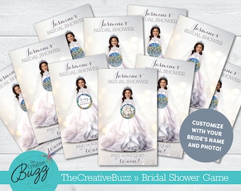 PRINTED Personalized Find The Bouquet Scratch Off Game | Bridal Shower Game