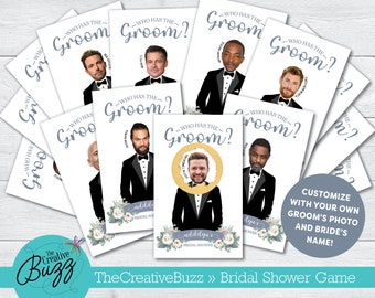 PRINTED Personalized Celebrity Who Has the Groom Scratch Off Game | Bridal Shower Game