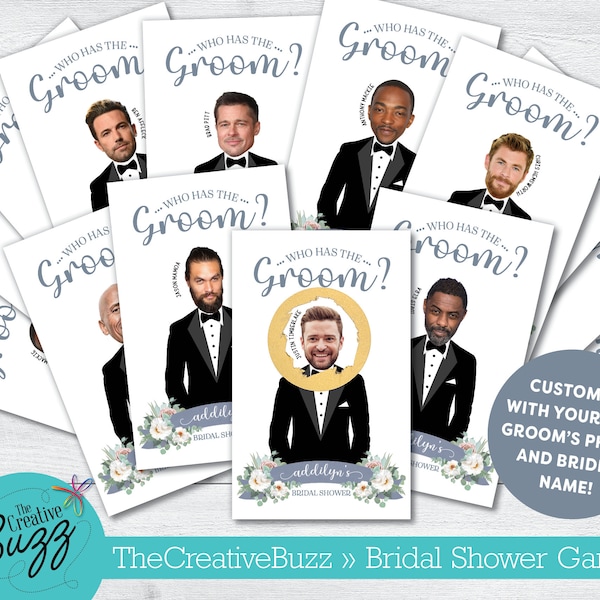 PRINTED Personalized Celebrity Who Has the Groom Scratch Off Game | Bridal Shower Game