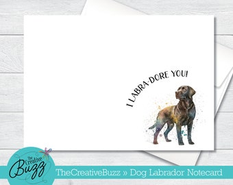Watercolor Dog Set | Standing Black Labrador | Note Cards & Envelopes