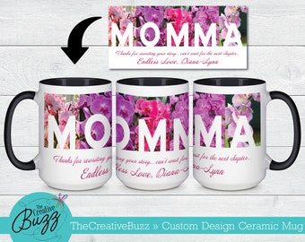Gracias mamá, taza del día de la madre, taza de café personalizada, regalo de cumpleaños, niños para mamá, nuevos padres, vacaciones, taza con imagen con nombre, personalizada