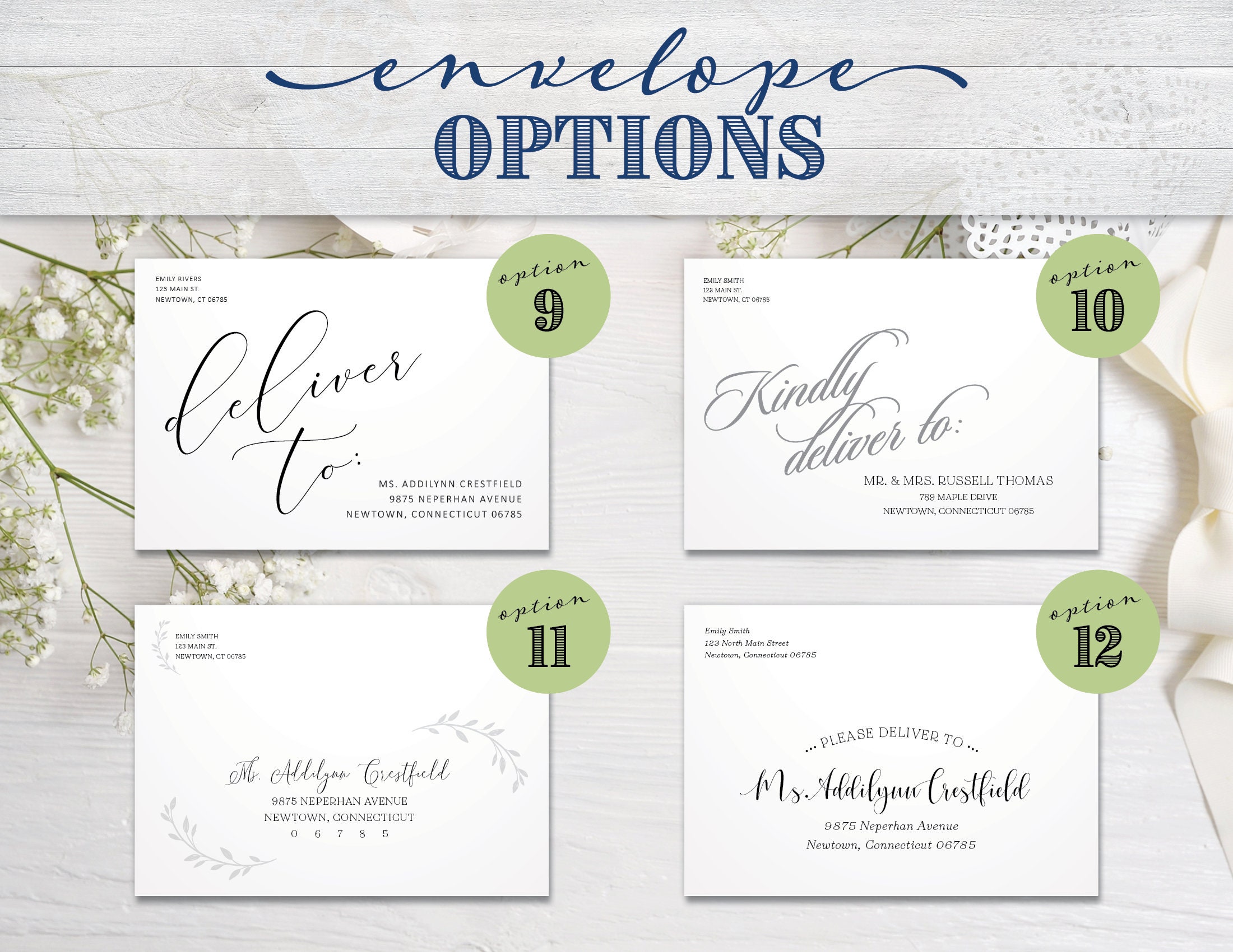 A7 Printed Envelopes With Guest Addresssing and Return Addressing ...