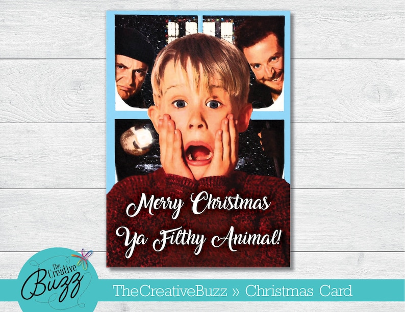 Home Alone Christmas Greeting Card With Personalized Holiday Message / Envelopes Included Etsy