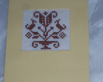 Passepartout card embroidered motif 