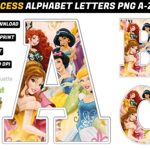 Princess Alphabet PNG - Princess Birthday Banner - Princess Party Supplies - Princess Party Decorations - INSTANT DOWNLOAD