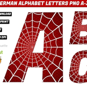 Spiderman Alphabet PNG - Spiderman Birthday Banner - Spiderman Letters Png - 43 Images Png Transparent - INSTANT DOWNLOAD