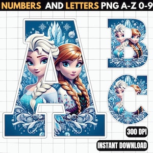 Princess Alphabet PNG - Pricess Birthday Banner - Pricess Party Supplies - Princess Party Decorations -Princess Party Printables