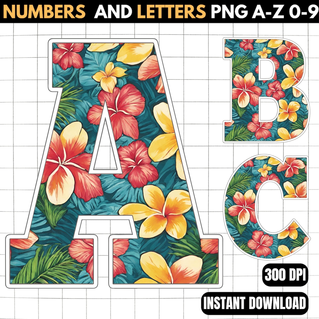 Hawaii Alphabet Hawaii Font Png Hawaii Letters Printable Hawaii Letters Cricut Cut Files Png