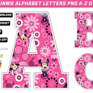 Minnie Alphabet PNG - Minnie Birthday Banner - Minnie birthday Decorations - 50 High Quality Png images - Minnie Printable