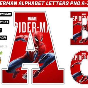 Spiderman Alphabet PNG Spiderman Birthday Banner Spiderman Letters Png 50 Images Png Transparent INSTANT DOWNLOAD image 1