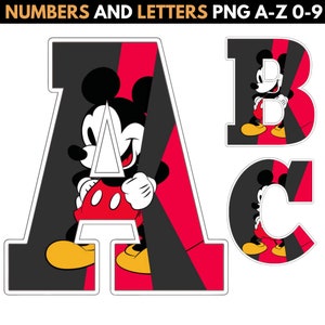 Mickey Alphabet PNG - Mickey Birthday Banner - Mickey Letters Png - 45 High Quality Png Images - Mickey Printable