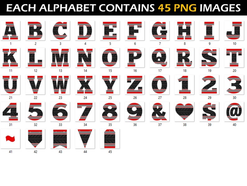 Racing Alphabet PNG Racing Birthday Banner Racing Letters - Etsy