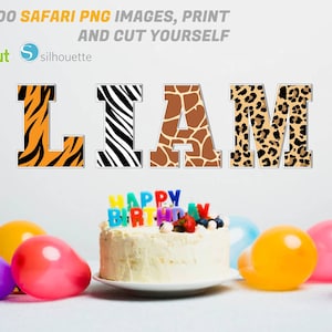 200 IMMAGINI - 4 Alfabeti Safari Sfondi Diversi Png - Lettere Safari png - Banner Di Compleanno Safari png
