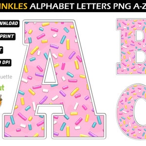 Sprinkles Alphabet png -Sprinkles Birthday Banner - Sprinkles Printable Alphabet - Sprinkles Font - Wall Art - Sprinkles Alphabet Print