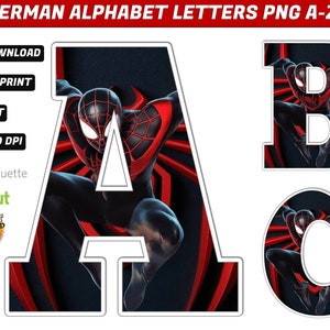 Spiderman Alphabet PNG - Spiderman Birthday Banner - Spiderman Letters Png - 50 Images Png Transparent - Black Spiderman Letters