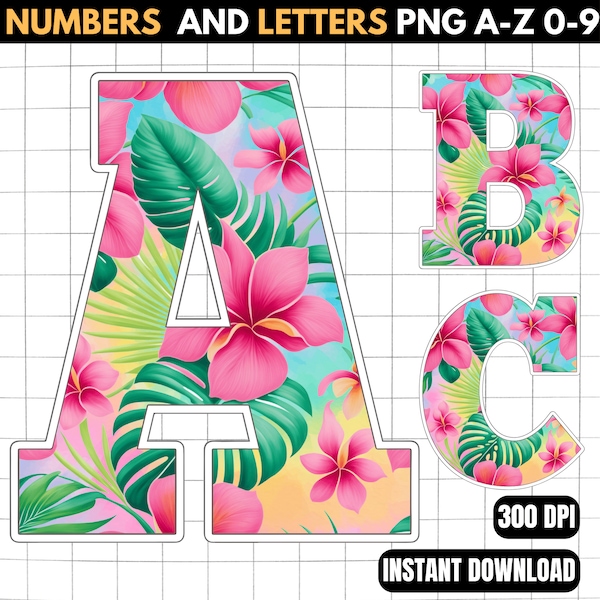 Hawaii Alphabet - Hawaii Font png - Hawaii Letters - Printable Hawaii Letters - Cricut Cut Files png Font - Hawaii Birthday Supplies