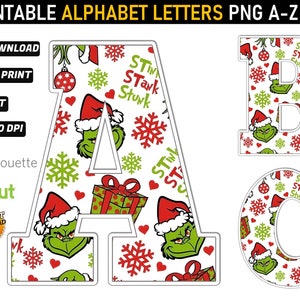 Grinch Alphabet png Grinch Letters png Grinch Font Grinch Ornement png ...