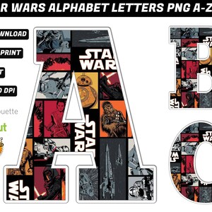 Star--Wars Alphabet PNG - Star--Wars  Birthday Banner - Star--Wars birthday Decorations - 50 High Quality Png images - Star--Wars  Printable