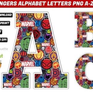Superhero Alphabet PNG - Superhero Birthday Banner - Superhero Letters Png - 50 High Quality Png Images - Superhero Numbers Png - Superhero