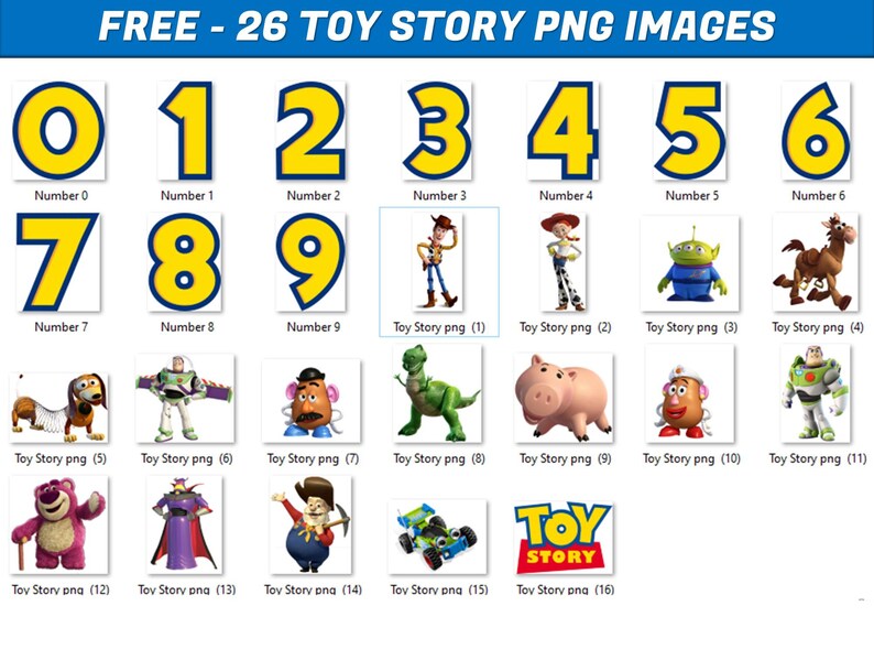 Toystory Alphabet PNG Toystory Birthday Banner - Etsy