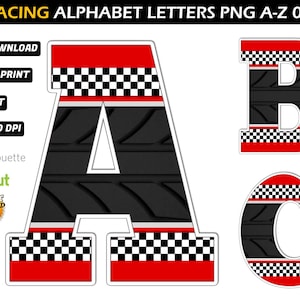 Racing Alphabet PNG -  Racing Birthday Banner - Racing Letters Png -  Racing Font - Racing Birthday Decorations - Racing Bunting