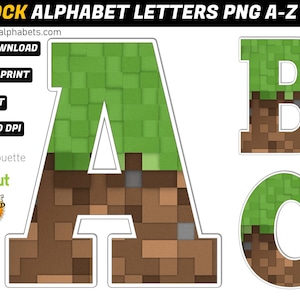 Block Alphabets Letters PNG - Block Letters Png - Block birthday Banner - 50 Images Png Transparent - INSTANT DOWNLOAD