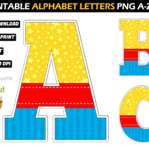 Circus Alphabet PNG - Circus Letters Png - Circus Alphabet Card - Circus Font - Circus Letters - Circus Birthday Decorations