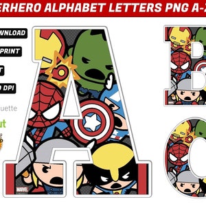 Superhero Alphabet PNG - Superhero Birthday Banner - Superhero Alphabet Letters Png - 50 High Quality Png images - INSTANT DOWNLOAD
