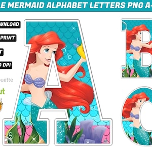 Mermaid Alphabet PNG -  Mermaid Birthday Banner - Mermaid Letters png - 50 High Quality png Images - Mermaid Font - Digital Prints