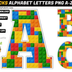 Blocks Alphabet PNG - Blocks Birthday Banner - Blocks Birthday Decorations - 50 High Quality Png images - Blocks Birthday Printables