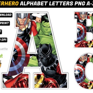 Superhero Alphabet Png - Superhero Birthday Banner - Superhero Alphabet Letters Png - Superhero Font - Superhero Printable -INSTANT DOWNLOAD
