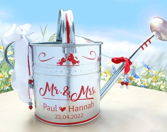 Zur Hochzeit  „Mr. & Mrs.“ - Zinkgießkanne - 6,5 Liter, Geldgeschenk