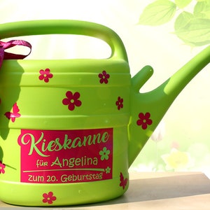 Geldgeschenk „Kieskanne“ in hellgrün ( 5l oder 10l ) - personalisierte Gießkanne, zum Geburtstag, zum Jubiläum, zur Jugendweihe...