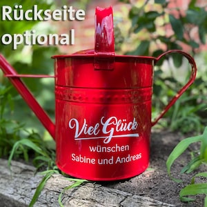 Money gift gravel can for weddings and other occasions watering can in red image 6