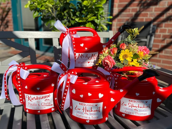 Romantisches Hochzeitsgeschenk personalisiert | Gießkanne „Kieskanne“ zum Geld verschenken | Geschenk für Paare | Jahrestag Idee