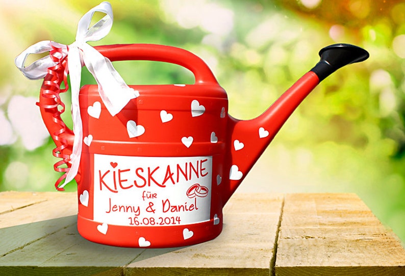 Geldgeschenk Kieskanne zur Hochzeit Rot 5l Etsy.de