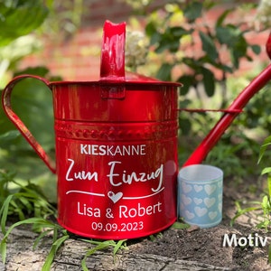 Money gift gravel can for weddings and other occasions watering can in red image 5