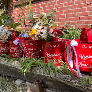 Geldgeschenk Kieskanne zur Hochzeit und anderen Anlässen Gießkanne in Rot Bild 8