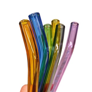 Heavy Duty Reusable Glass Drinking Straw + Cleaning Brush