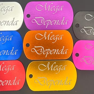 Mega Dependa Engraved Dog Tag – Military Spouse Keychain