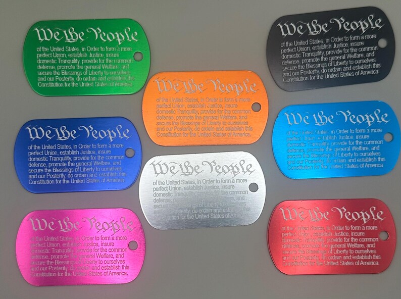 U.S. Constitution Preamble Engraved Dog Tag; Multiple Color Options - Etsy