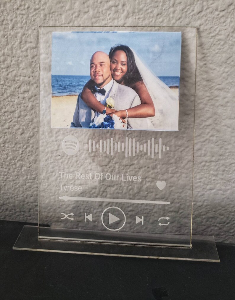 Engraved Custom Acrylic Song Plaque w/ scannable Spotify