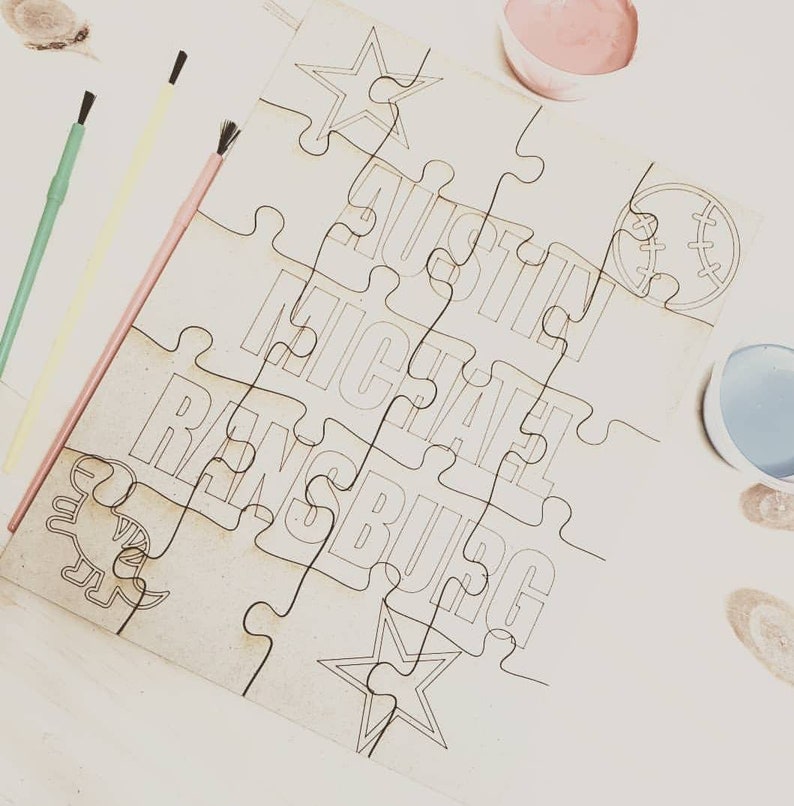 Kid's Paint Your Own Custom Personalized Jigsaw Puzzle Kit Etsy
